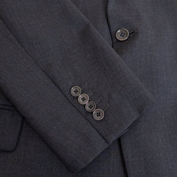 Brooks Brothers 2-Piece Fitzgerald Suit Wool Dark Gray Size 46 R 40W Made in USA - Picture 11 of 16